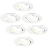 LEDVION 6er Set LED Einbaustrahler Rund Weiss 3W dimmbar Warmweiss