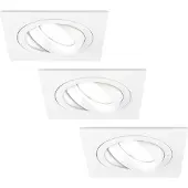 LEDVION 3er Set LED Einbaustrahler Weiss 3W dimmbar Kaltweiss