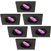 LEDVION 6er Set LED Einbaustrahler Schwarz RGB dimmbar smart