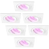 LEDVION 6er Set LED Einbaustrahler Weiss RGB smart