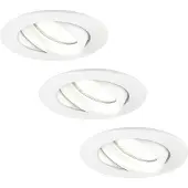 LEDVION 3er Set LED Einbaustrahler Rund Weiss 3W dimmbar Neutralweiss
