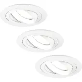 LEDVION 3er Set LED Einbaustrahler Rund Weiss 3W dimmbar Kaltweiss