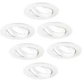 LEDVION 6er Set LED Einbaustrahler Rund Weiss 3W dimmbar Kaltweiss