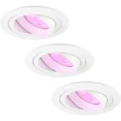 LEDVION 3er Set LED Einbaustrahler Rund Weiss RGB dimmbar smart