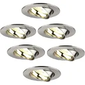 LEDVION 6er Set LED Einbaustrahler Rund 3W dimmbar Warmweiss