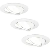 LEDVION 3er Set LED Einbaustrahler Rund Weiss 3W dimmbar Kaltweiss