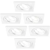LEDVION 6er Set LED Einbaustrahler Weiss 3W dimmbar Kaltweiss