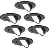 LEDVION 6er set LED Einbaustrahler Schwarz 5W CCT wasserdicht IP65 dimmbar