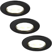 LEDVION 3er set LED Einbaustrahler Schwarz 5W Warmweiss wasserdicht IP65