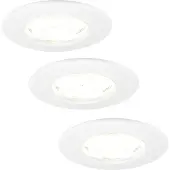 LEDVION 3er Set LED Einbaustrahler Weiss 5W Warmweiss wasserdicht IP65