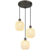 Globo Lighting LED Hängeleuchte, 3-flammig, Schwarz matt, Glas, H 120 cm
