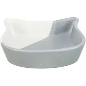 Trixie Bowl, cat head, ceramic, 0.2 l/ø 13 cm, grey/white