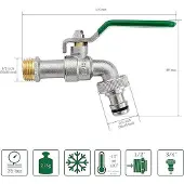 OEM Gartenwasserhahn, Accessoires aus Edelstahl, 1/2'' x 3/4'' (2 St)