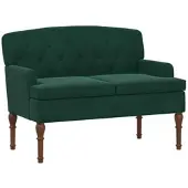 vidaXL Zweisitzer mit Knopfheftung Dunkelgrün 111 x 65 x 79 cm Samt