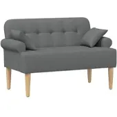 vidaXL Zweisitzer mit Knopfheftung Dunkelgrau 120 x 65 x 79 cm Stoff