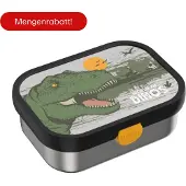 Mepal Campus Edelstahl Bento Brotdose mit Gabel - Dino - Vesperdose - Einschulung