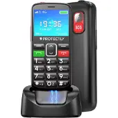 Protectly Seniorenhandy 4G V2 – SOS-Taste, große Tasten, Ladestation, Schwarz