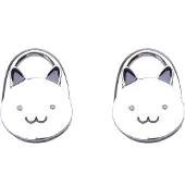 Jojomino 2X Schwarze Katze Cartoon Faltbare Silber Ton Handtasche Haken Rutschfest Gummibasis