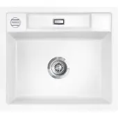SYSTEMCERAM Flächenbündige Spüle BELA 57 F in POLAR mit Excenterbedienung / / Keramikspüle