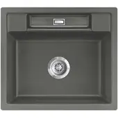 SYSTEMCERAM Flächenbündige Spüle BELA 57 F in LAVA mit Handbetätigung / / Keramikspüle