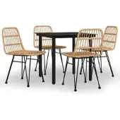 Helloshop26 - 5-teiliges Essset für den Außenbereich Gartenmöbel Rattan-Kunstharz
