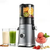 YASHE Slow Juicer ZM1921, 600 W, 150 mm Einfüllschacht, 3-in-1, Silber