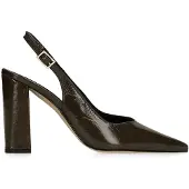 Manfield Dunkelgrüne Leder-Slingbacks | Größe 40
