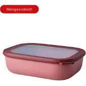 Mepal Cirqula - Mikrowellengeschirr - Multikom Multischüssel rechteckig 2000 ml - Vivid mauve - Meal prep box - Frischhaltedosen mit Deckel