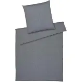 Elegante Soft-Flanell Bettwäsche Mono grau 135x200 cm + 80x80 cm