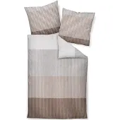 Janine Mako-Satin Bettwäsche J.D. 87120 beige braun 135x200 cm + 80x80 cm