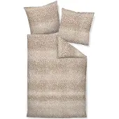 Janine Feinbiber Bettwäsche Davos 65195 beige braun 155x220 cm + 80x80 cm