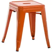 DELUKE Hocker FULDA 40x40x46cm, Metall, Orange Küchenhocker Esszimmerhocker Stapelhocker