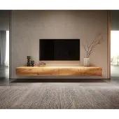 DELIFE Lowboard New Live-Edge 200 cm Eiche Natur 4 Türen schwebend