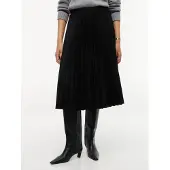 Tommy Hilfiger Plisseerock "VISCOSE ELASTIC PLEAT MIDI SKIRT" Materialmix, Plissee Falten