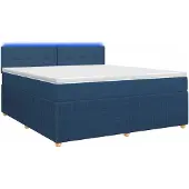 vidaXL Boxspringbett mit Matratze mit Kopfteil Blau 160 x 200 cm Stoff