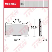 TRW Sintermetall Bremsbeläge Vorne MCB 946 SV