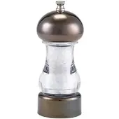 Genware Salz-/Pfeffermühle, Acryl, transparent, gunmetal black - 14cm"