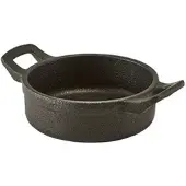 Genware Runde Mini-Auflaufform mit Henkeln, Gusseisen - 220ml (6 Stk.)"