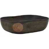 vidaXL Aufsatzwaschbecken Schwarz Rechteckig 48x37,5x13,5 cm Keramik