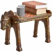 Home affaire Sitzhocker "Pferdekopf", bunt (braun, bunt), B:53cm H:37cm T:24cm, Hocker, Sitzhocker