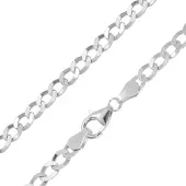 Trendor 31036 Herren Panzer-Halskette 925 Silber Rhodiniert Breite 4,5 mm