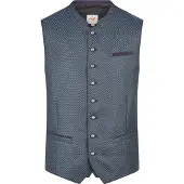 Spieth & Wensky Trachtenweste "Kosta", Herren, Gr. 50, blau, Obermaterial: 50% Polyester PES. 50% Baumwolle CO., regular fit, Westen Trachtenweste, mit klassischer Knopfleiste