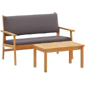 vidaXL Gartensofa-set 2 stk. Anthrazit Massivholz Akazie