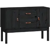 vidaXL Sideboard Schwarz 110x40x78 cm Massivholz Kiefer