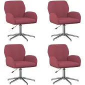 vidaXL Bürostühle 4 Stk. 54 x 58 x 90 cm Weinrot Stoff