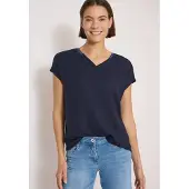 Cecil Kurzarmbluse Kurzarm Sommernshirt mit Strukturmix