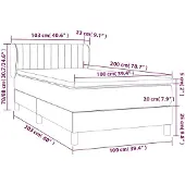 vidaXL Boxspringbett mit Matratze Blau 100x200 cm Stoff