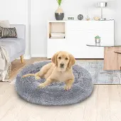 Jayseuw Hundebett Plüsch Schlafplatz Hundekissen Katzenbett Waschbares rutschfestes komfortables 1000cm Hellgrau