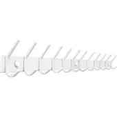 TOJ Living Wandgarderobe – 24 Haken – 94 cm – Edelstahl – Weiß – Hakenleiste