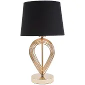 Mauro Ferretti Tischleuchte Maxt E27 Ø 24x44 cm gold schwarz
